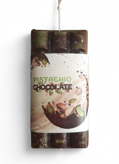 Λαμπάδα Χειροποίητη Pistachio Chocolate Μικρή Αρωματική 7x14εκ. LAB117 (Χρώμα: Καφέ) - 24home.gr - LAB117